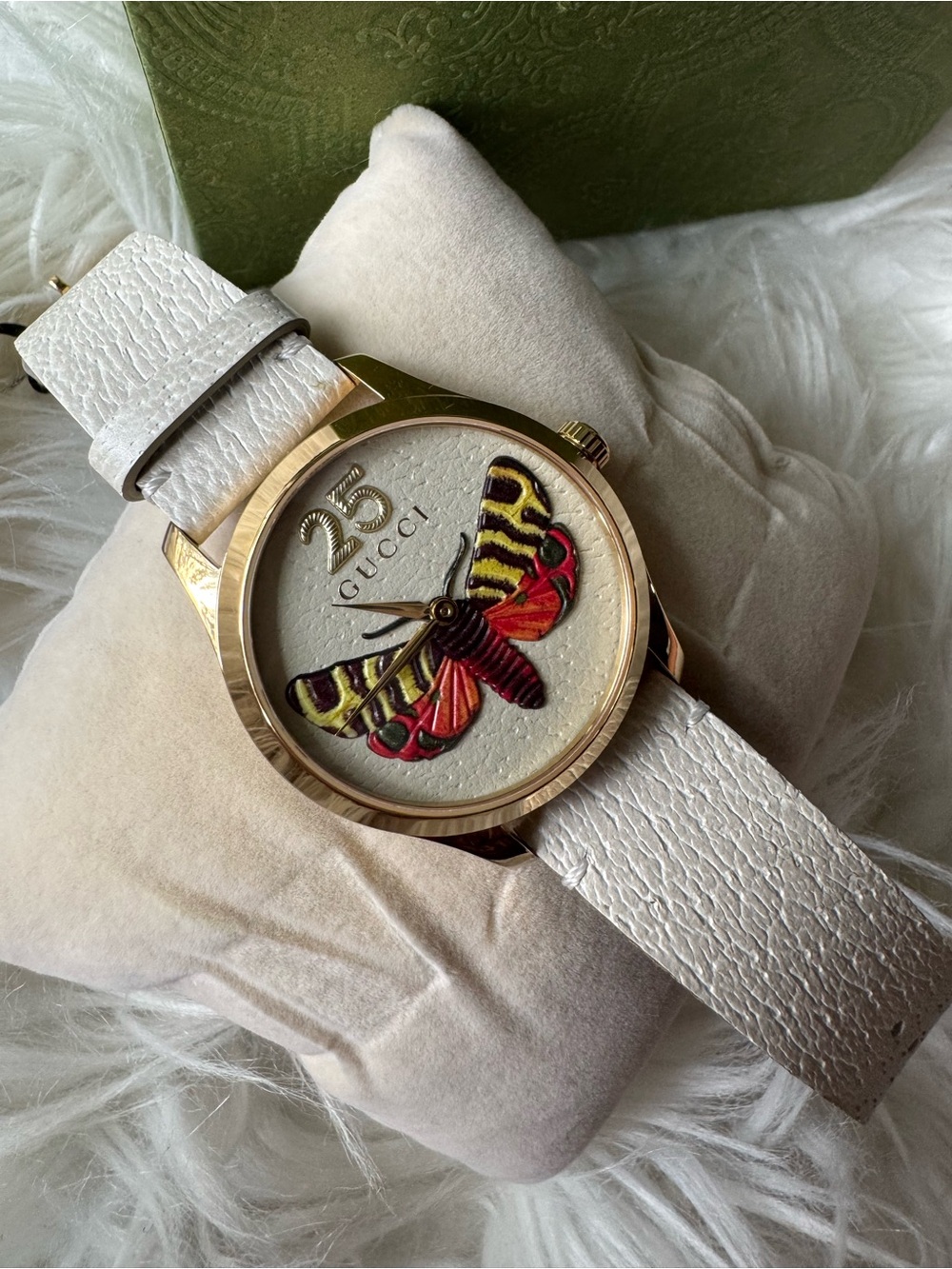 NEW! Gucci Timeless Watch Bracelet Butterfly Ivory 38MM